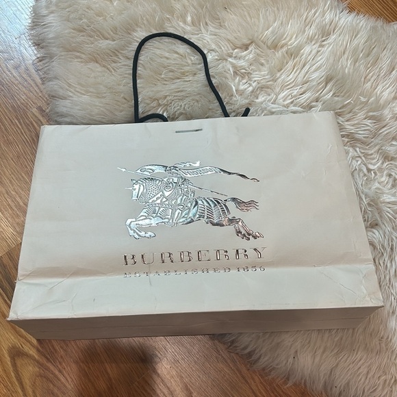 BURBERRY Shopping bag reusable metallic Silver Prorsum light cream shoe - Picture 5 of 10